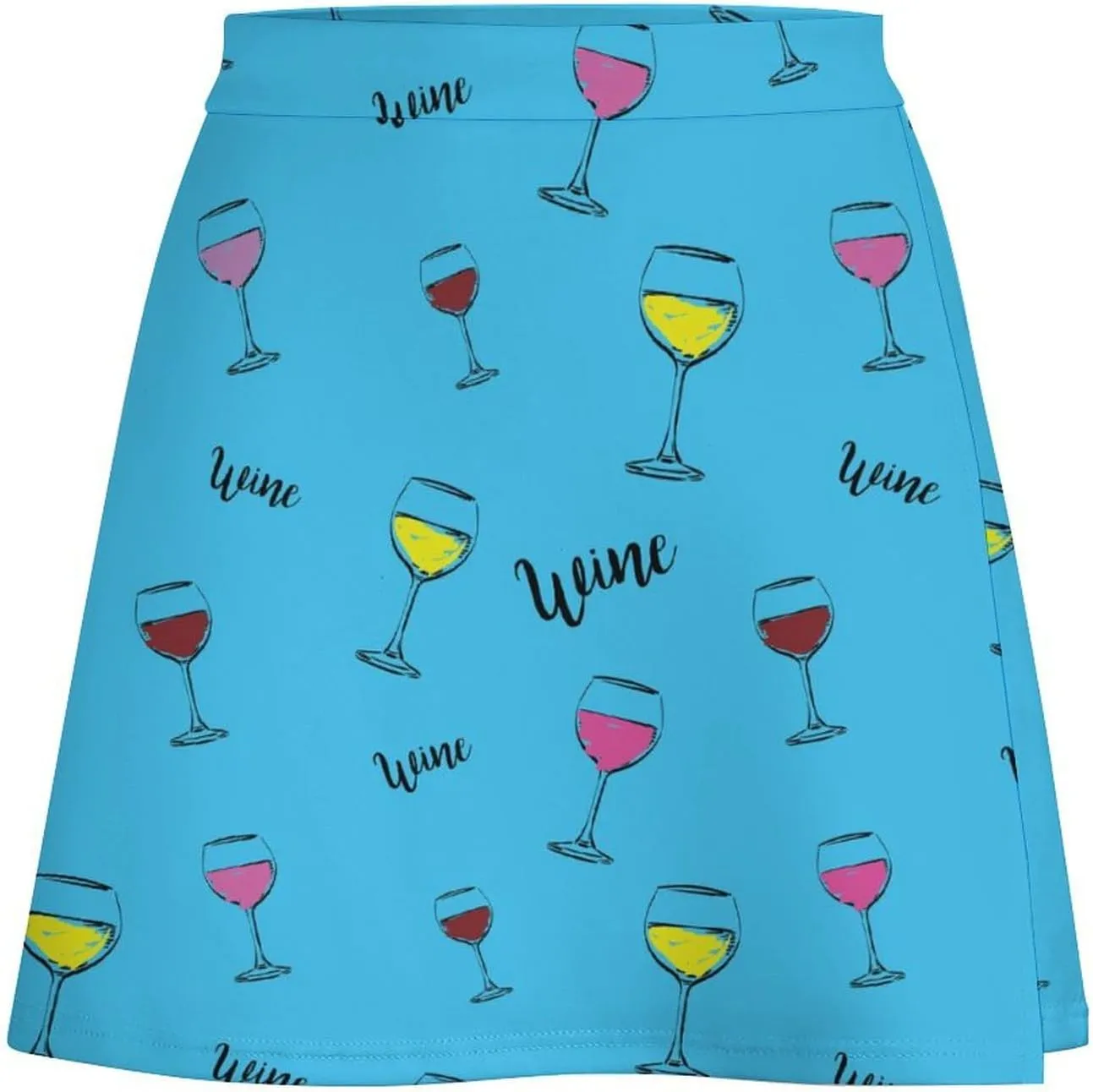 Horror Skull Red Hands Double Layer Stretchy Bodycon Short Mini Skirt Slim Fit Pencil Elastic Waistband