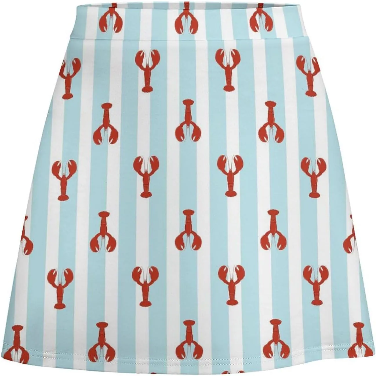 Horror Skull Red Hands Double Layer Stretchy Bodycon Short Mini Skirt Slim Fit Pencil Elastic Waistband