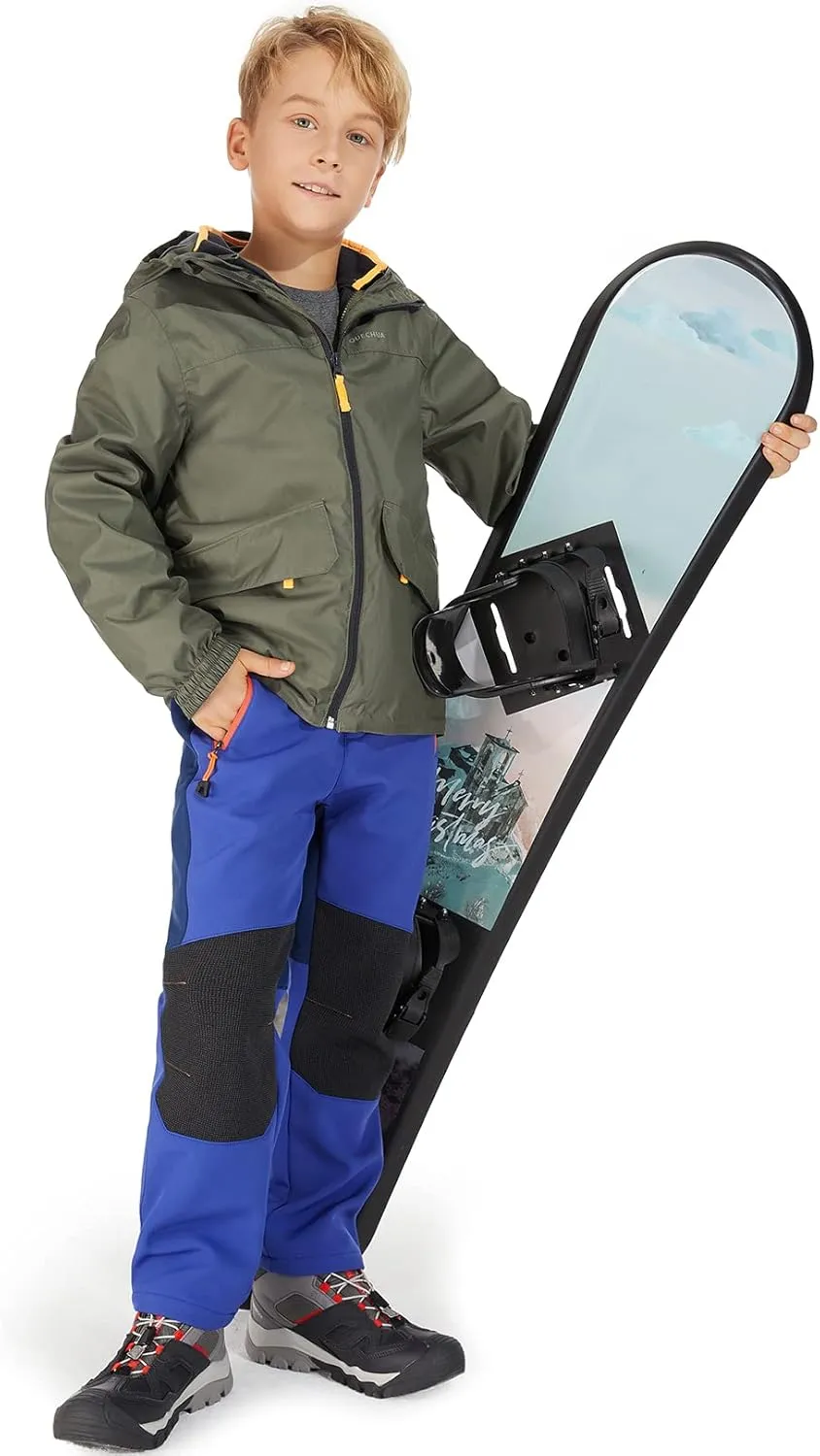 Jessie Kidden Kids Boys Girls Youth Waterproof Hiking Ski Snow Pants Elastic Waist Warm Insulated Pants