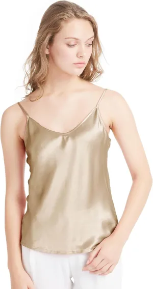 LilySilk Womens Silk Camisole 100% 19MM Mulberry Silk Basic Tank Tops Summer Casual Classic Top Loose