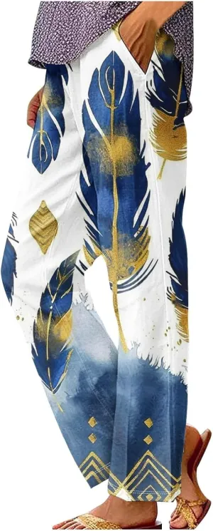 Linen Pants High Waist Button Fly Design Wide Leg Casual Palazzo Trousers with Pockets Trend 2025