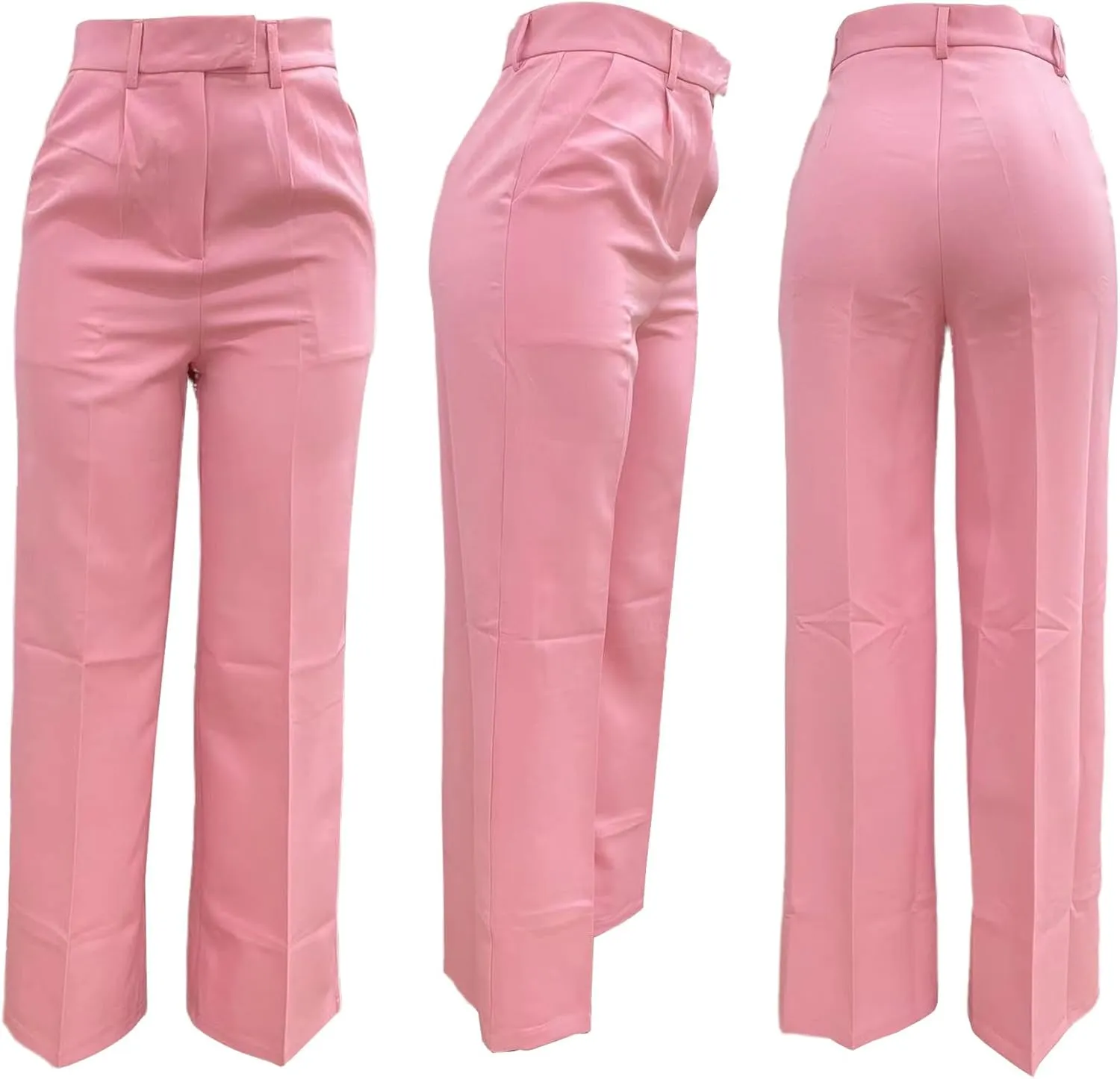 Lucuna Women's Wide Leg Dress Pants High Waisted Straight Leg Slacks Business Office Work Pants Trousers