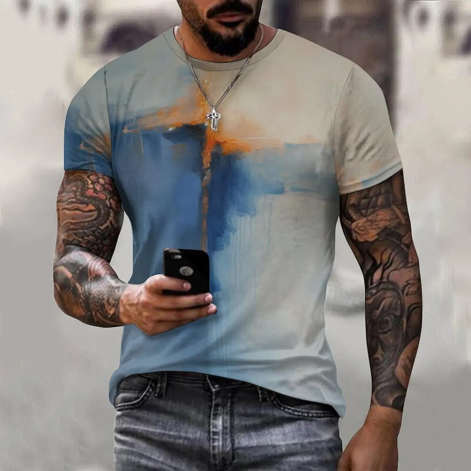 MARSVOVO Mens Camo T-Shirt Tops 2024 Novelty Graphic Casual Short Sleeve Sportswear Fashion Cotton Loose Workout Tee