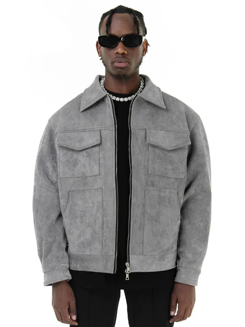 Men Harrington Fall coat autumn coat Suede coat