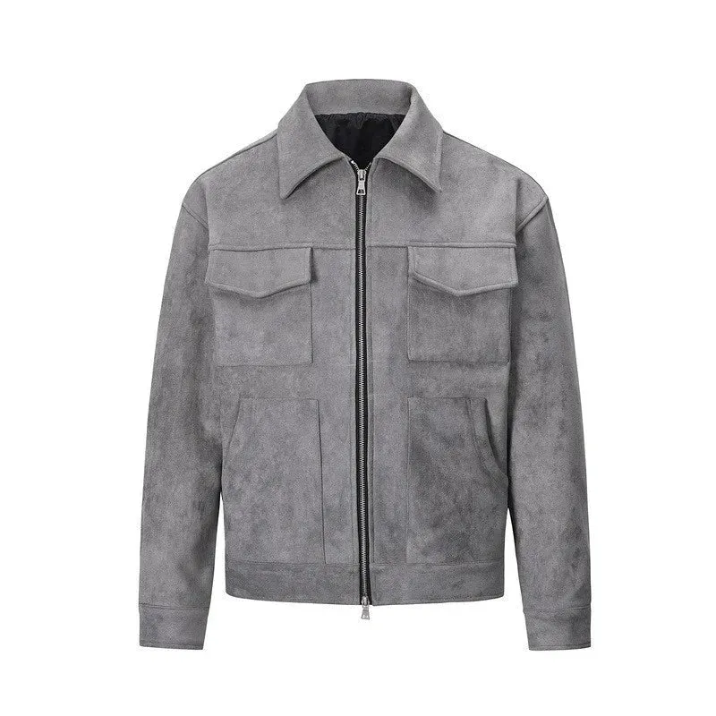 Men Harrington Fall coat autumn coat Suede coat