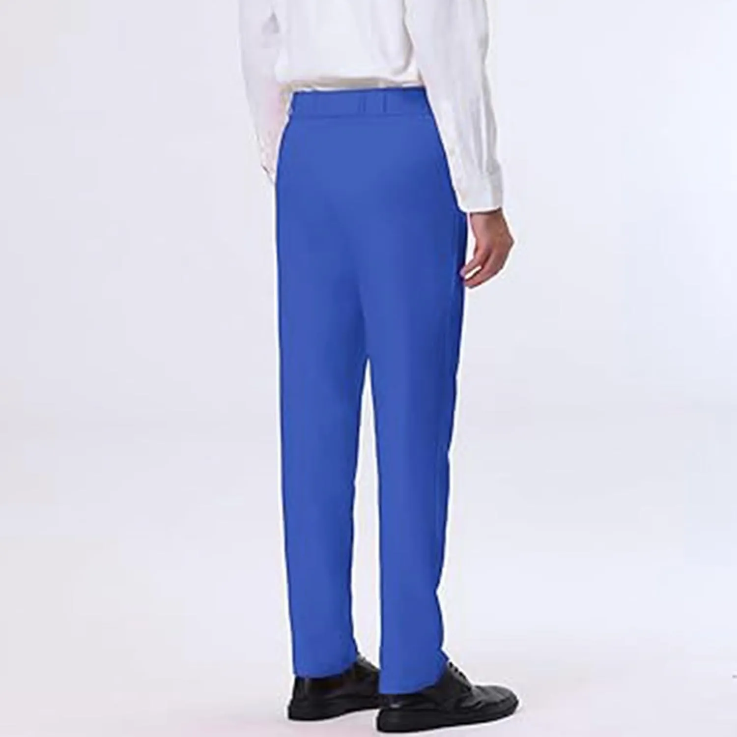 Men Suit Pant Flat Front Slim Fit Dress Pants Business Casual Cinch Bottom Tapered Chino Pants with Elastic Waistband
