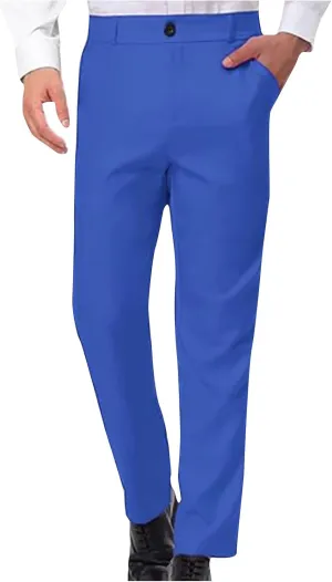 Men Suit Pant Flat Front Slim Fit Dress Pants Business Casual Cinch Bottom Tapered Chino Pants with Elastic Waistband
