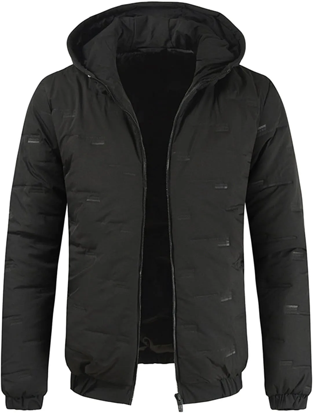 Mens Autumn And Winter Fashion Casual Solid Color Padded Warm Cotton Coat Cotton Padded Long Winter for Men