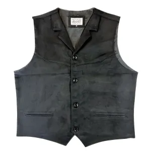 Men's Black Suede Cloth Vest