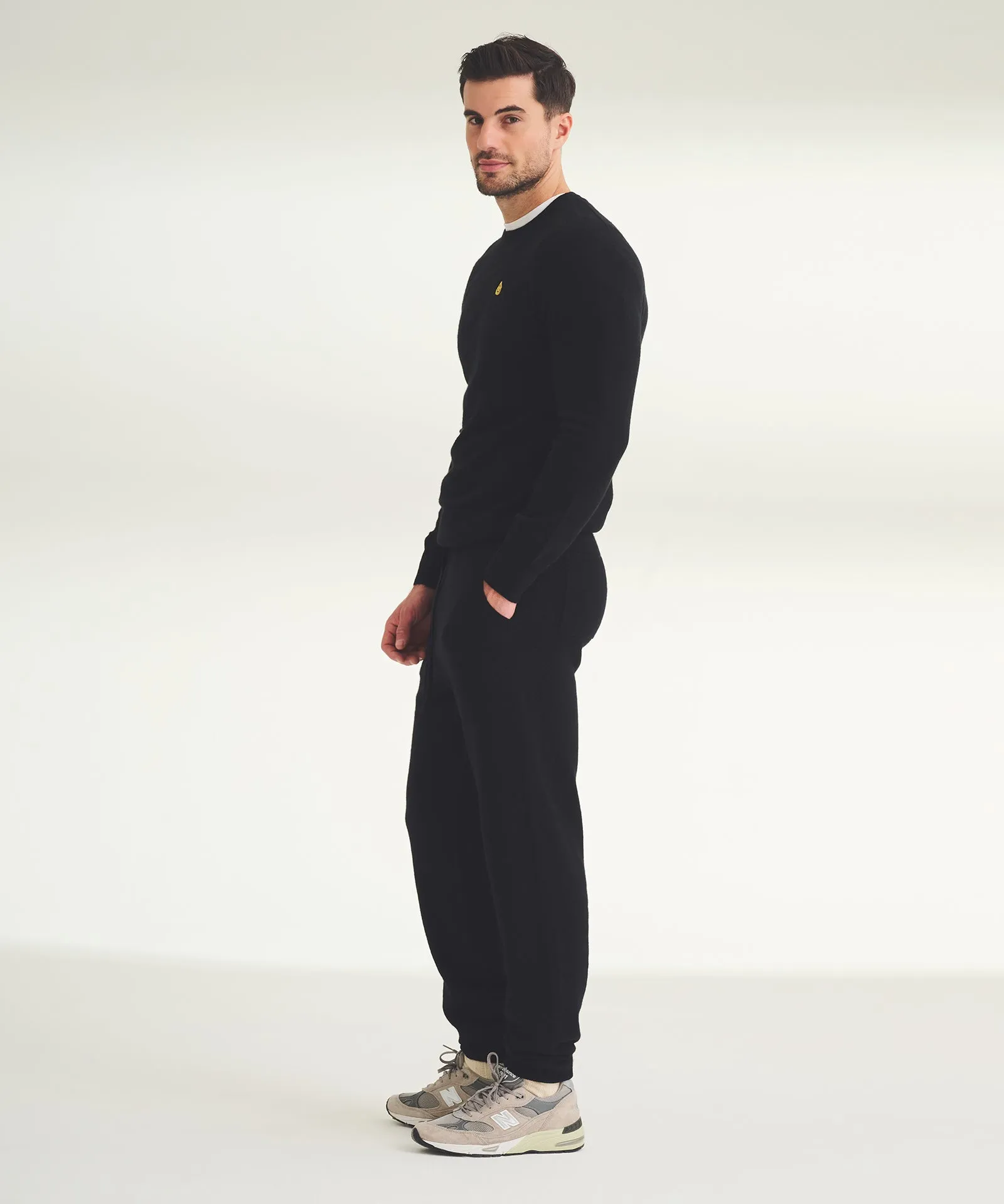 Men's Embroidered Smiley Face Cashmere Sweater