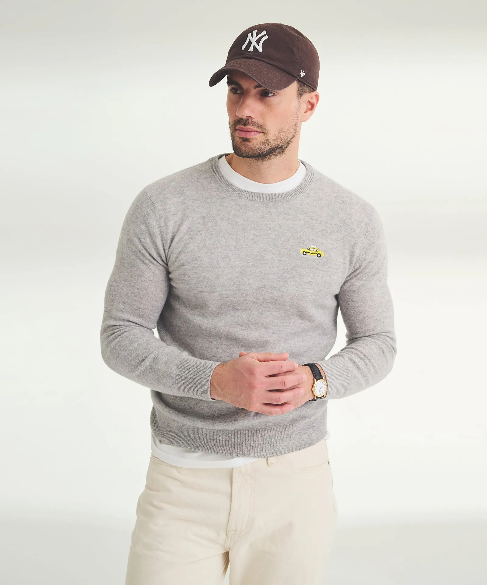 Men's Embroidered Taxi Cashmere Sweater
