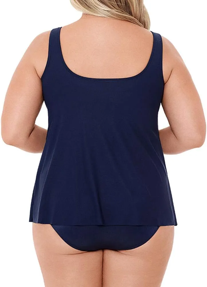 Miraclesuit Women's Swimwear Network Mariella High Neckline Mesh Detail Underwire Bra Tankini Bathing Suit Top
