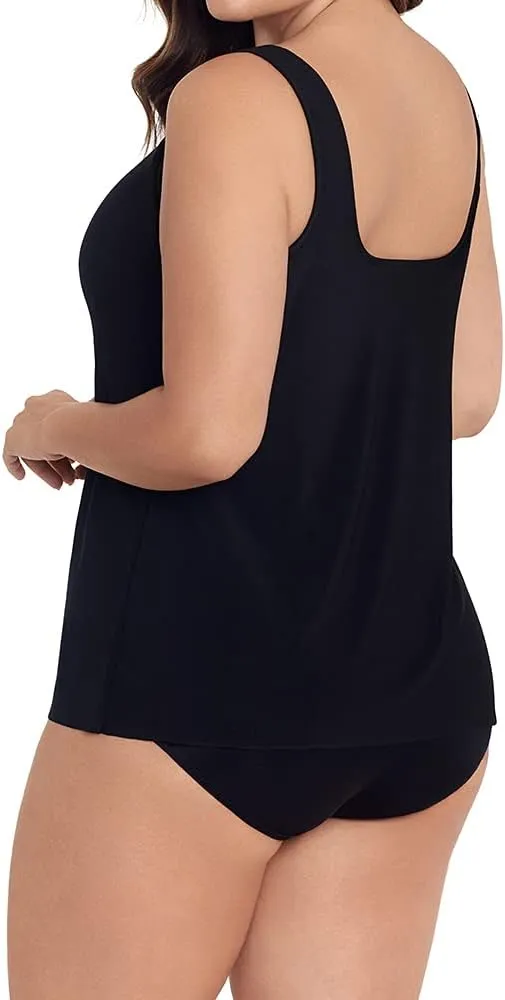 Miraclesuit Women's Swimwear Network Mariella High Neckline Mesh Detail Underwire Bra Tankini Bathing Suit Top