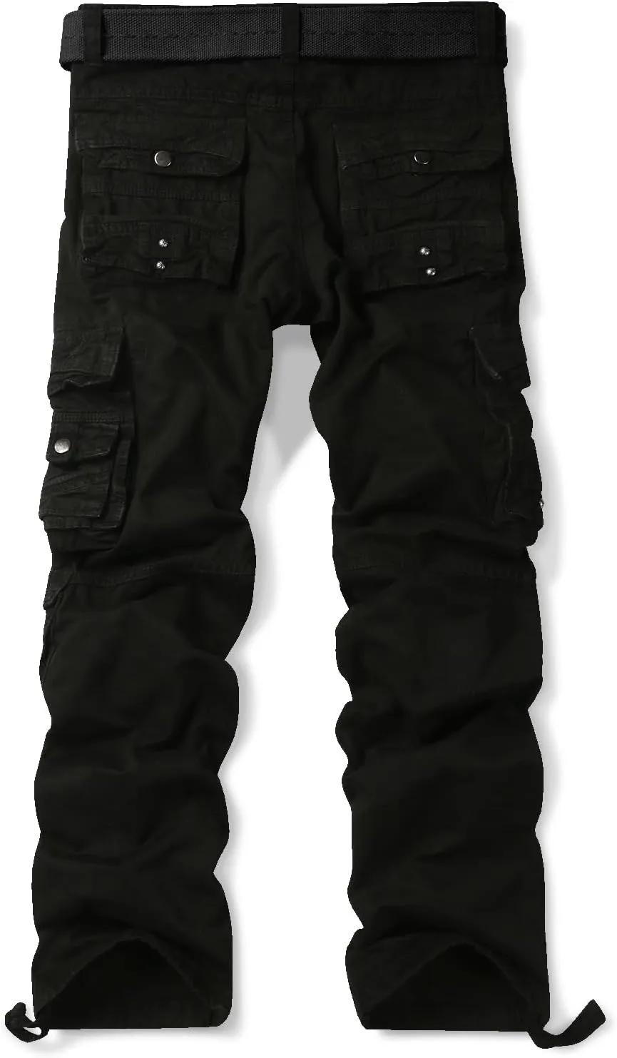 OCHENTA Men's Cotton Casual Cargo Work Pants Baggy Travel Hiking with Multi Pockets (No Belt)