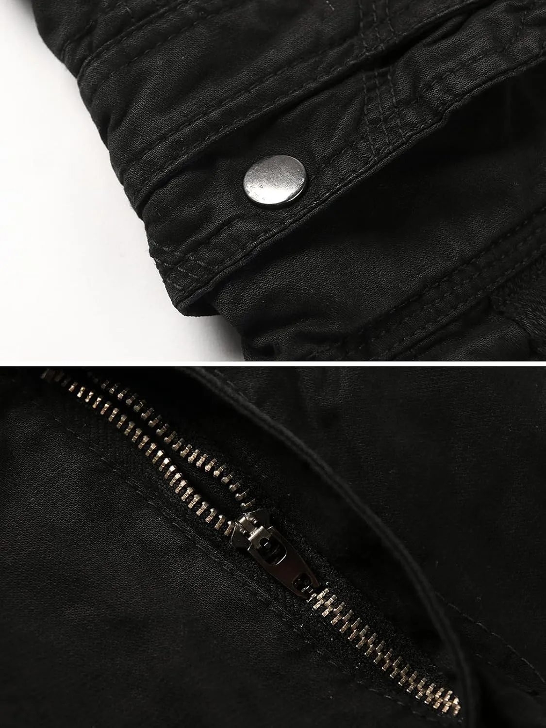 OCHENTA Men's Cotton Casual Cargo Work Pants Baggy Travel Hiking with Multi Pockets (No Belt)