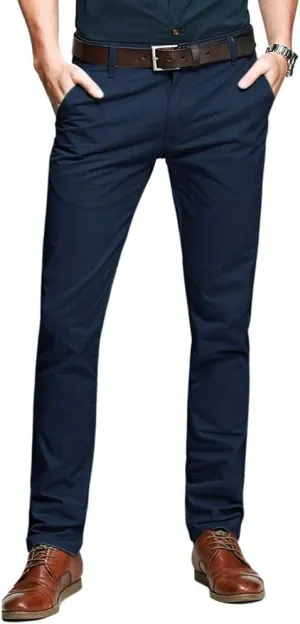 OCHENTA Mens Tapered Flat Front Casual Dress Pants, Chinos Pants Men