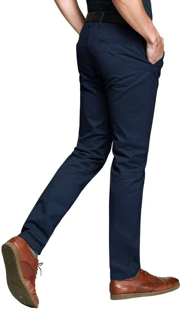 OCHENTA Mens Tapered Flat Front Casual Dress Pants, Chinos Pants Men