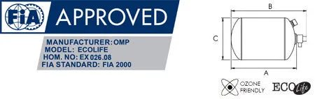 OMP Sport 4.25 L Mechanical Activated Fire Extinguishers - CA/372