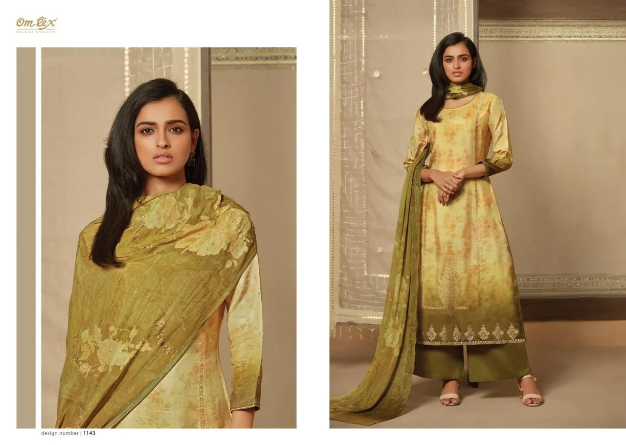OMTEX ADVIKA BANARASI JACQUARD DIGITAL PRINT DRESS MATERIAL