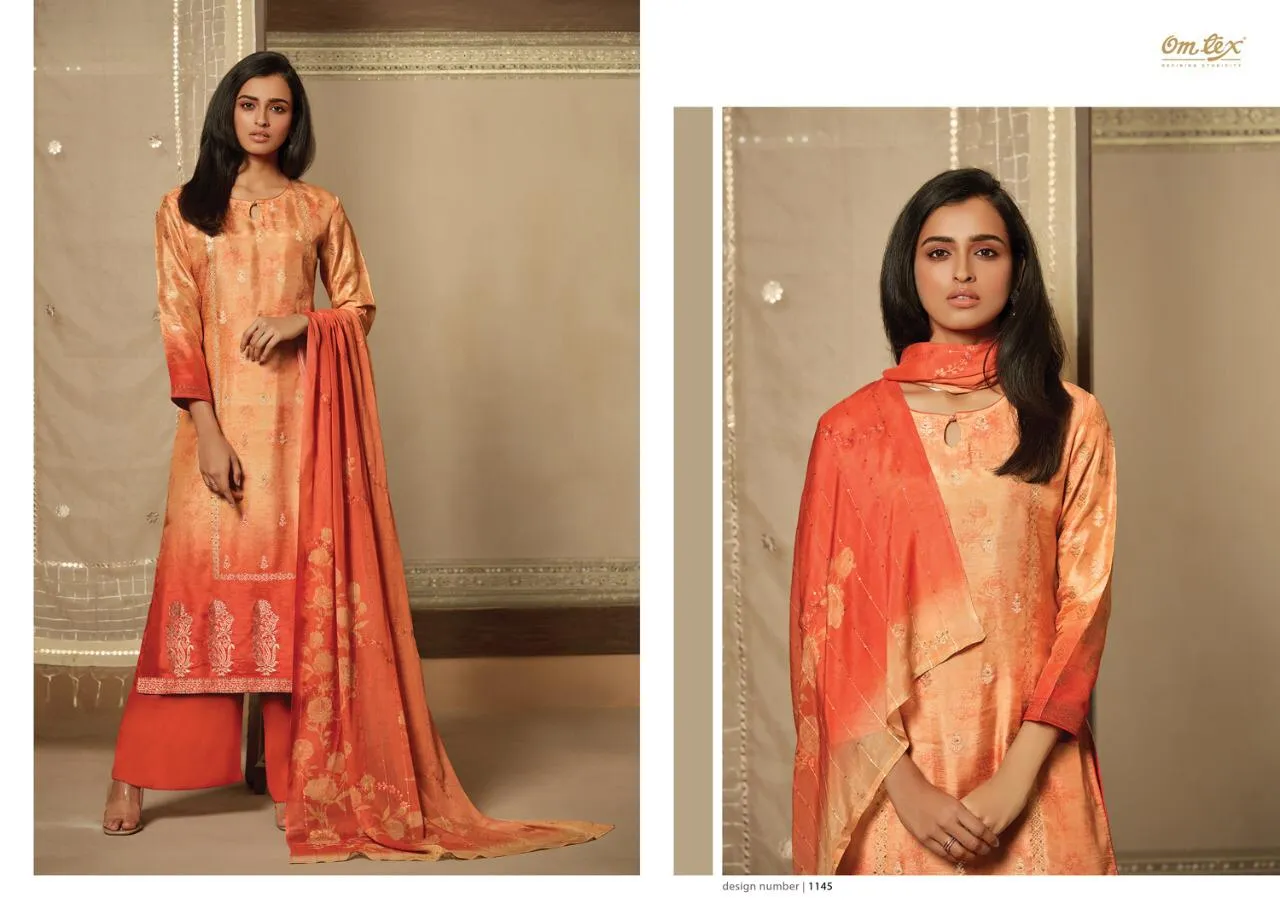 OMTEX ADVIKA BANARASI JACQUARD DIGITAL PRINT DRESS MATERIAL