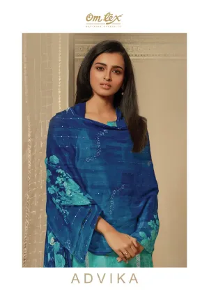 OMTEX ADVIKA BANARASI JACQUARD DIGITAL PRINT DRESS MATERIAL