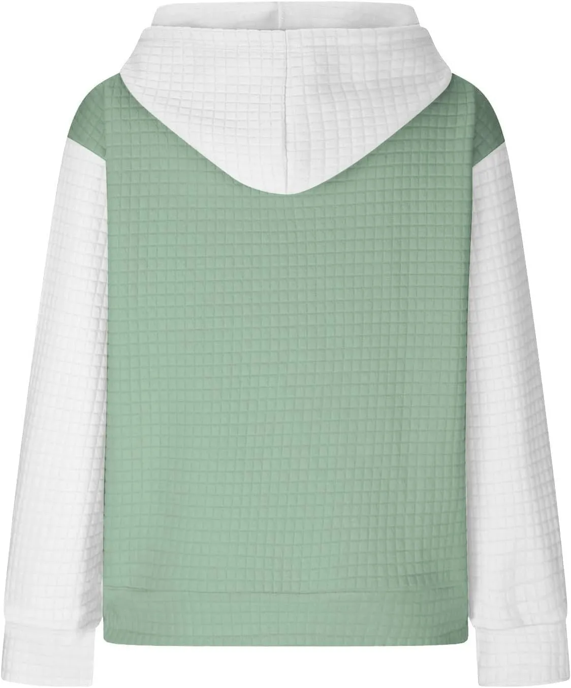 Oversized Hoodies for Women Color Block Waffle Sweatshirts Casual Drawstring Pullover with Pockets Fall Clothes