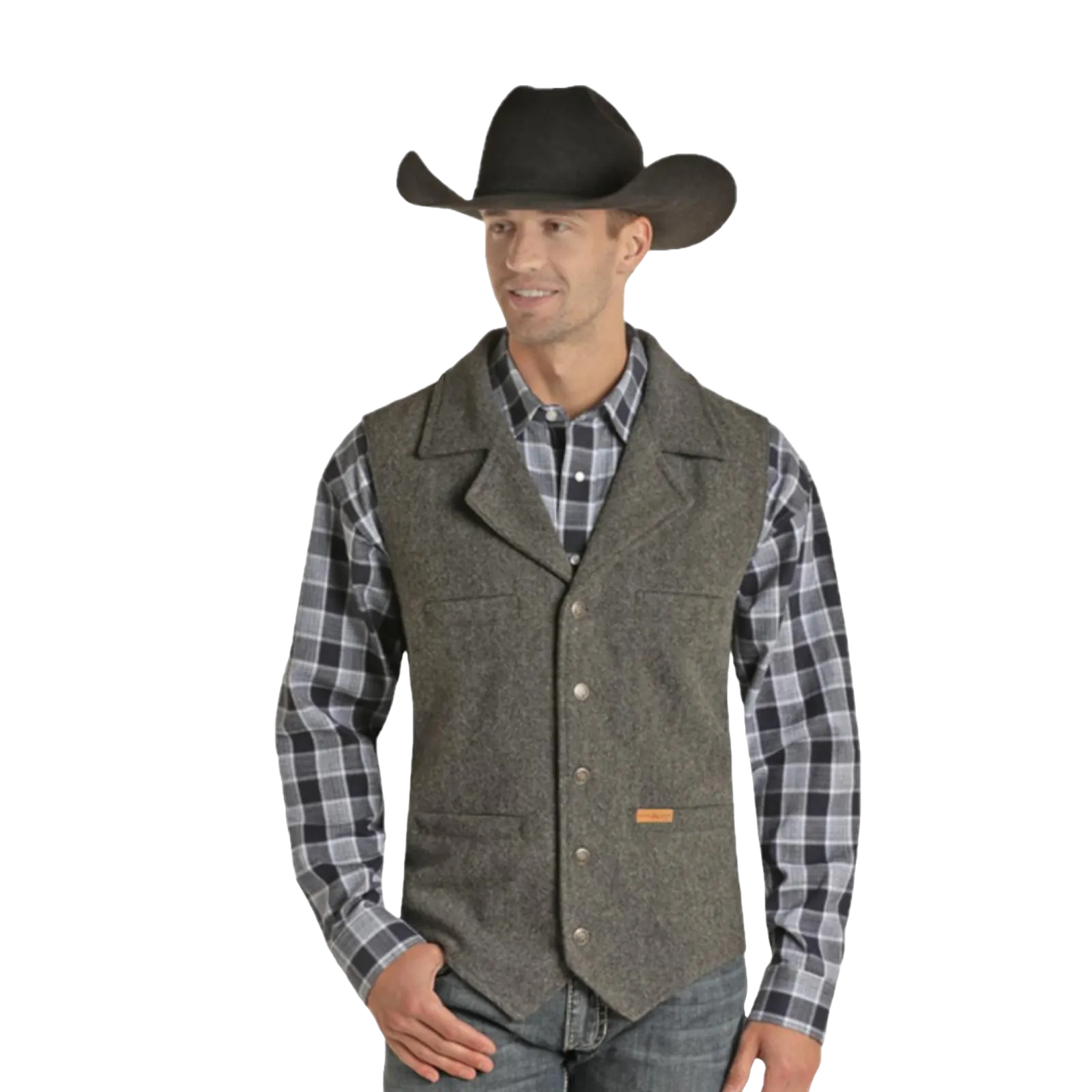 Panhandle® Men's Button Down Solid Montana Charcoal Vest 98-1176-02