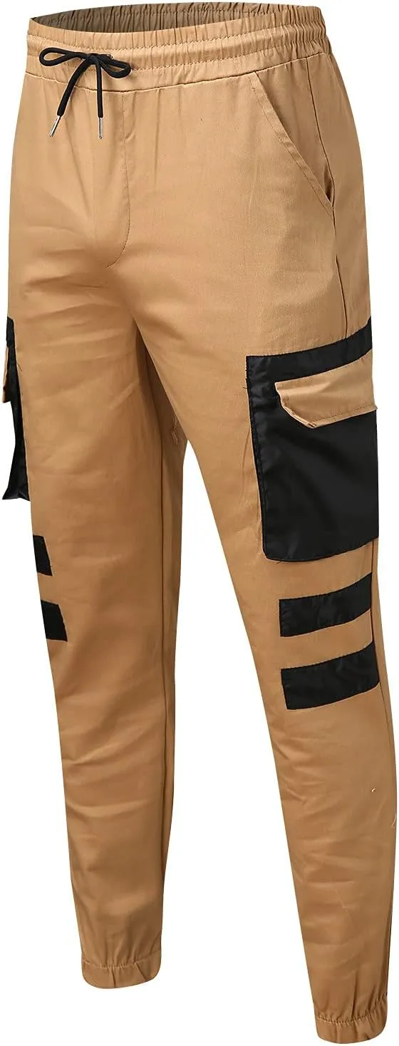 Pantalones para Hombre Chinos Cotton Slim Fit Fitness Workout Casual Jogging Bikers with Pocket Men Sport Running Cargo Pants