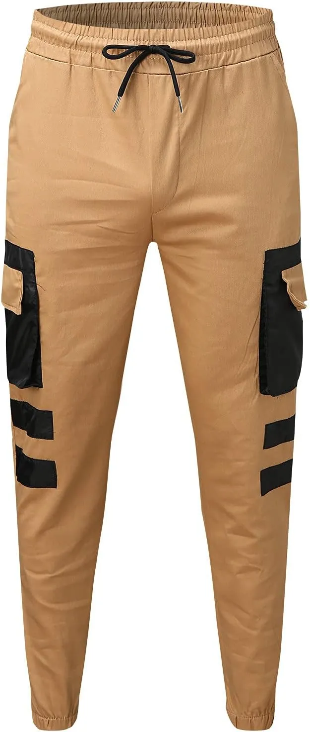 Pantalones para Hombre Chinos Cotton Slim Fit Fitness Workout Casual Jogging Bikers with Pocket Men Sport Running Cargo Pants