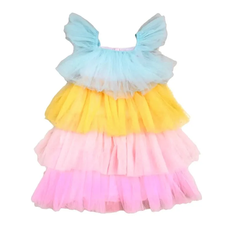 Pastel Tulle Tiered Dress