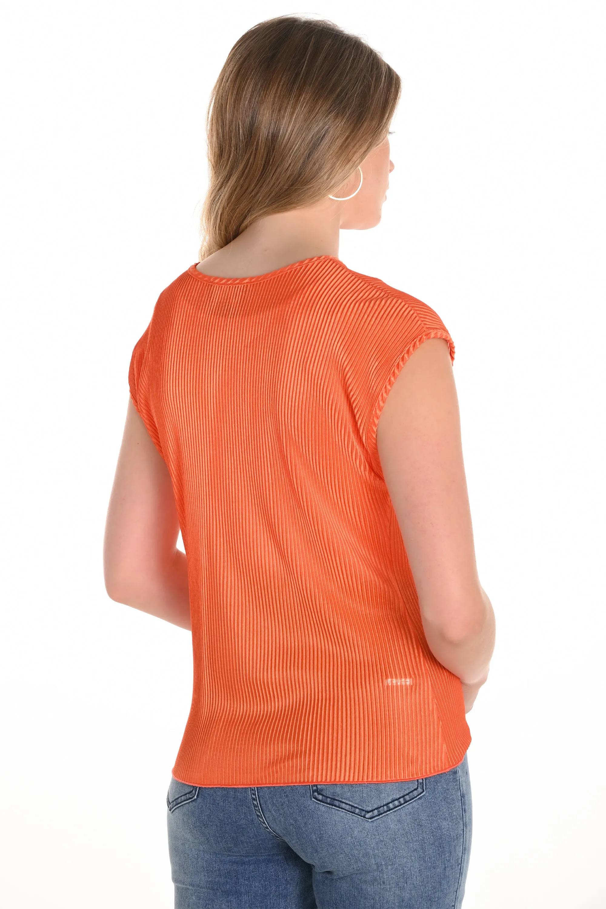 PLISSE TIE WAIST TOP