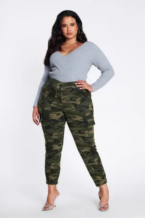 Plus Size Camouflage Cargo Pants