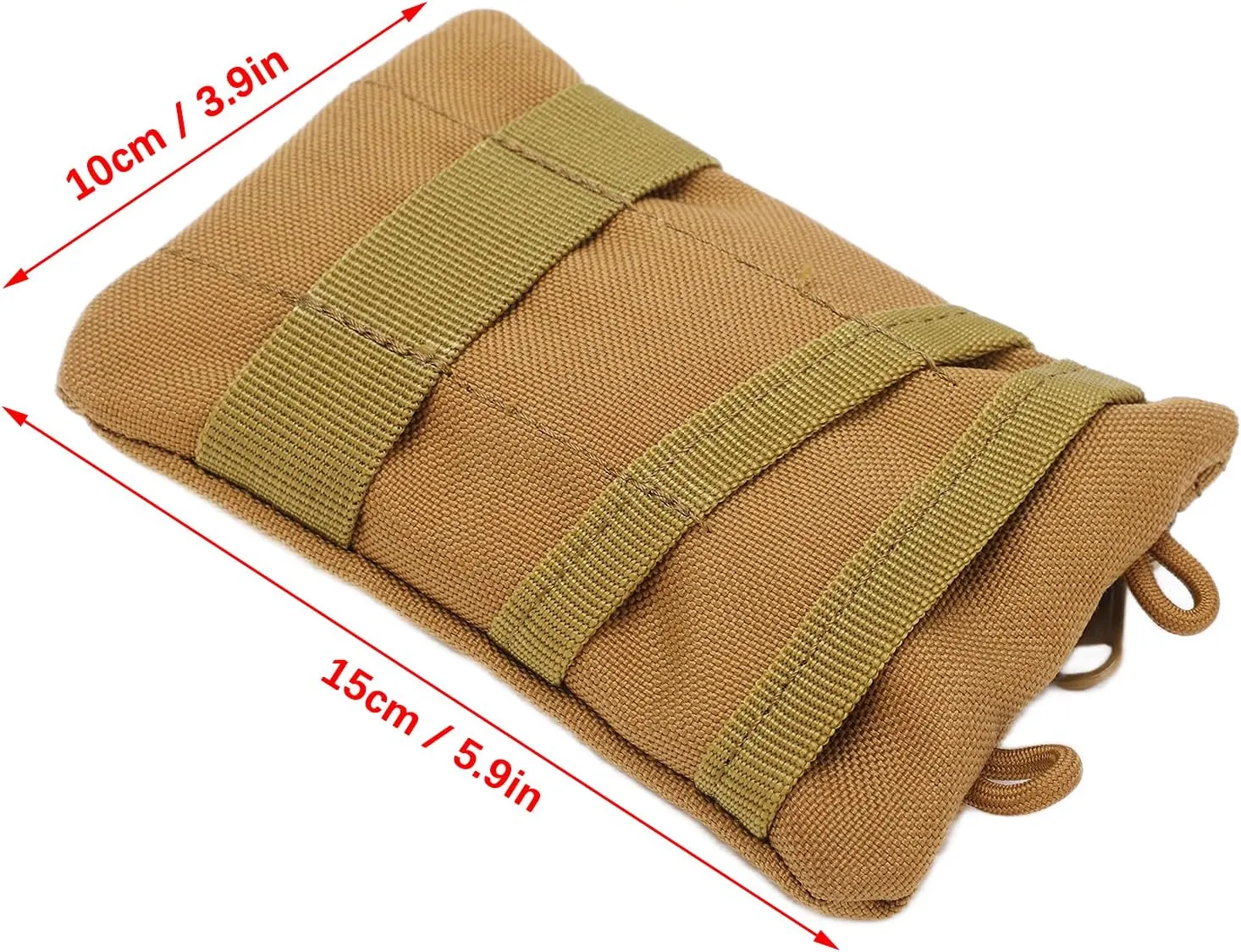 Portable Travel Zipper Waist Bag, Outdoor EDC Molle Pouch Wallet 15x10x2cm/5.9x3.9x0.8in EDC Pouch Organizer for Camping Hiking