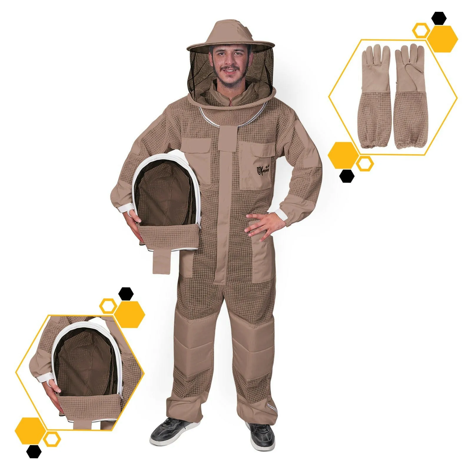 Premium Beekeeping Suit 3 Layer Ventilated Professional Bee keeper