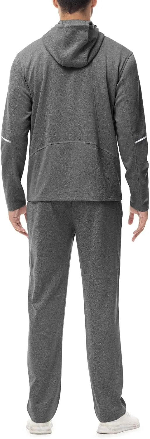 Rdruko Men's Track Suits 2 Piece Set Sweatsuits Jogging Workout Gym Warm Up Sportswear Suits with Hoodie