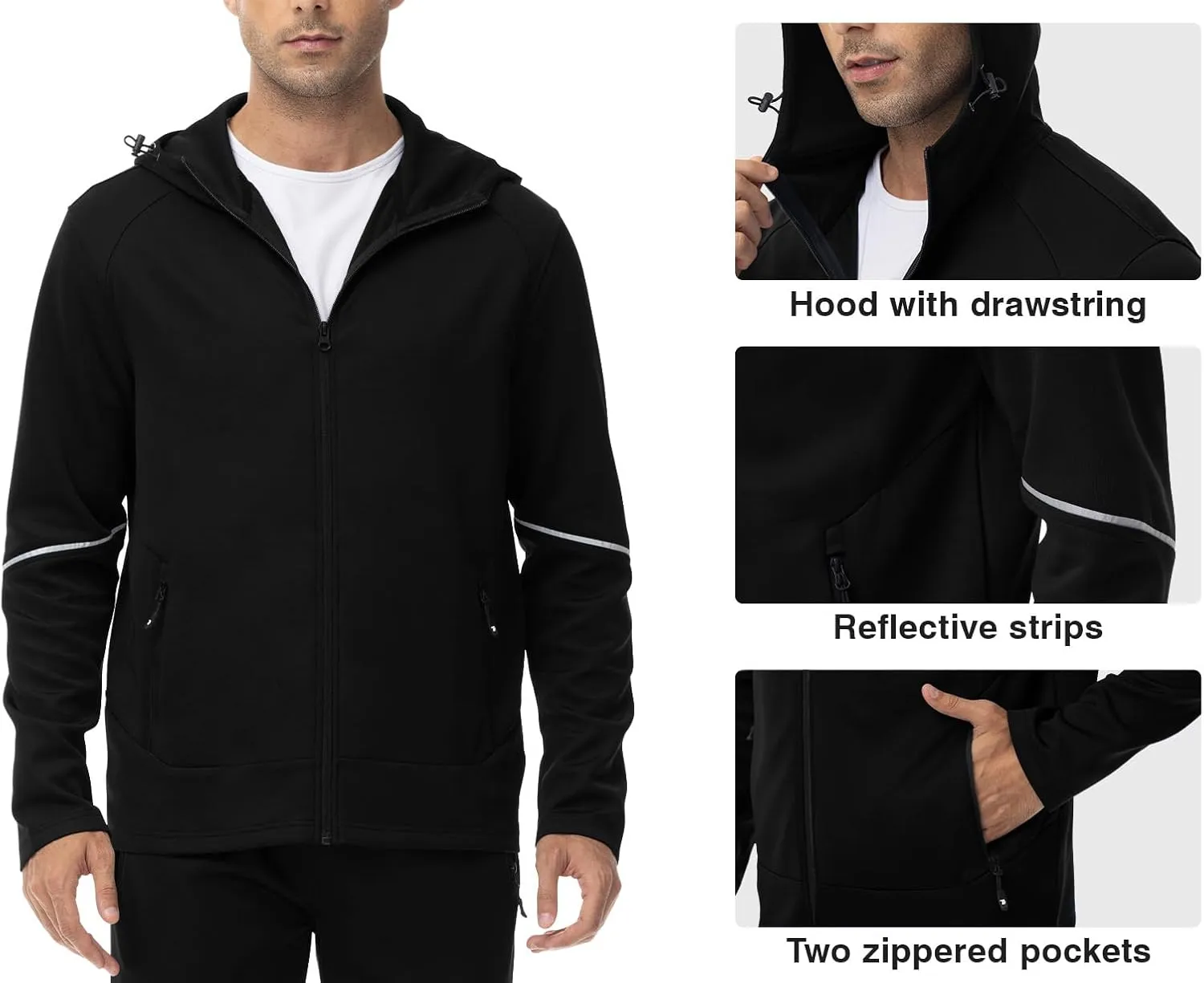 Rdruko Men's Track Suits 2 Piece Set Sweatsuits Jogging Workout Gym Warm Up Sportswear Suits with Hoodie
