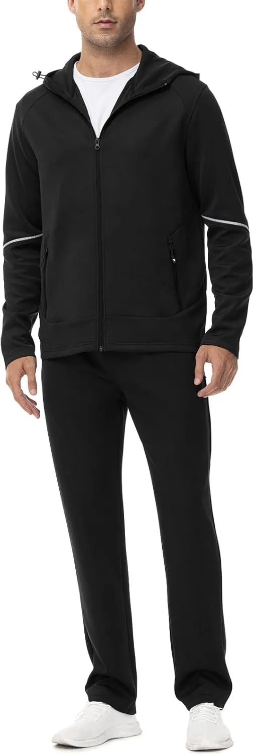 Rdruko Men's Track Suits 2 Piece Set Sweatsuits Jogging Workout Gym Warm Up Sportswear Suits with Hoodie