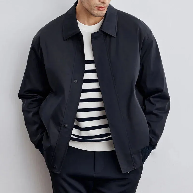 Riolio Jackets for Men Korean Fashion Turndown Collar Jacket Men Clothing Lightweight Jacket Spring and Autumn Coats Streetwear Stylish