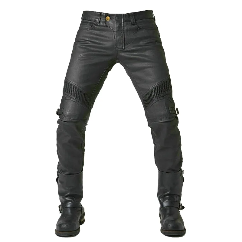 Rock Style Bikers Waterproof Protection Pants / Cool Black Vintage Motorcycle Pants