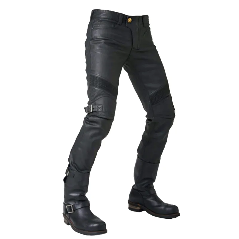 Rock Style Bikers Waterproof Protection Pants / Cool Black Vintage Motorcycle Pants