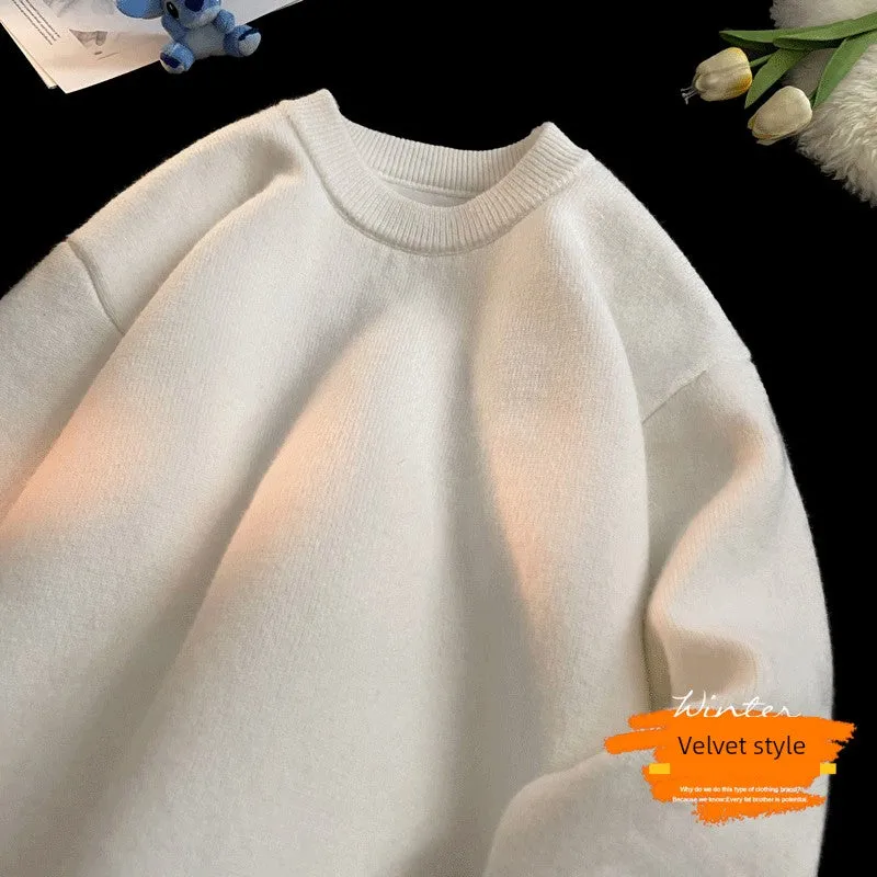 Round Neck Cashmere Casual Bottoming Plus Size Soft Glutinous Sweater
