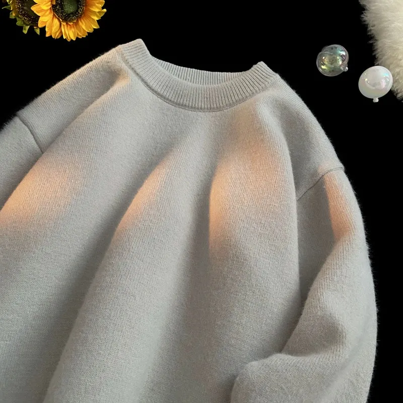 Round Neck Cashmere Casual Bottoming Plus Size Soft Glutinous Sweater