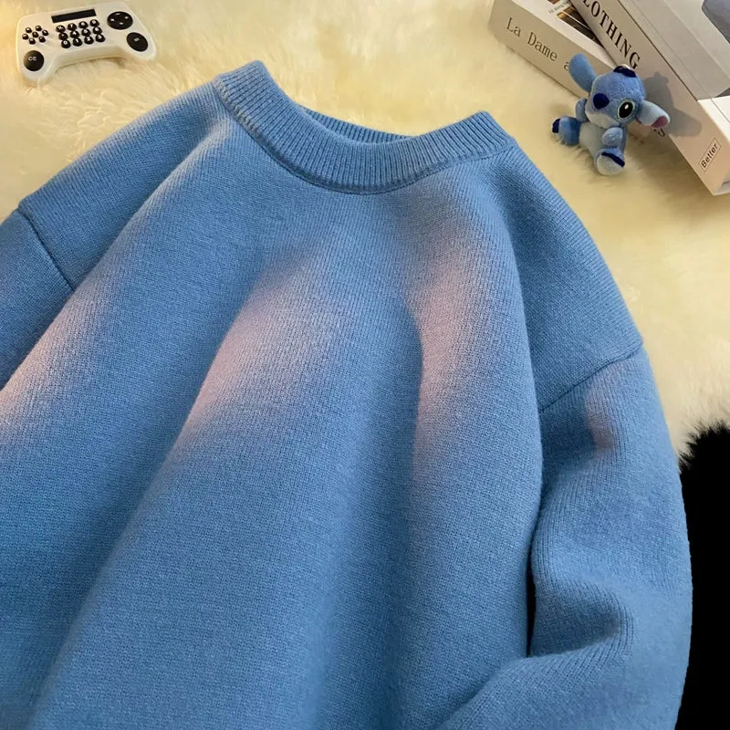 Round Neck Cashmere Casual Bottoming Plus Size Soft Glutinous Sweater