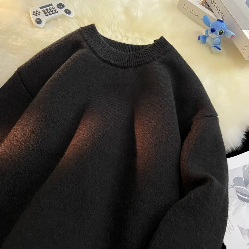 Round Neck Cashmere Casual Bottoming Plus Size Soft Glutinous Sweater