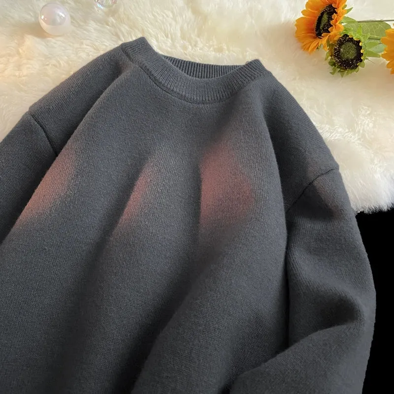 Round Neck Cashmere Casual Bottoming Plus Size Soft Glutinous Sweater