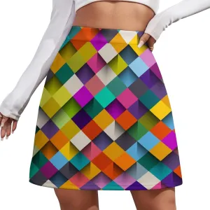 Sailing Gull Colorful Athletic High Waist Skort Stretchy Mini Short Skirts for Running Yoga Golf Tennis