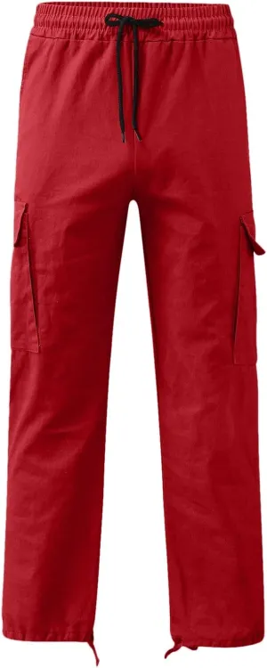 sdbrld Cargo Pants For Men Men's Fashion Relaxed Fit Beach Pants Streetwear Baggy Trousers Cargo Pants with Zipper Pockets