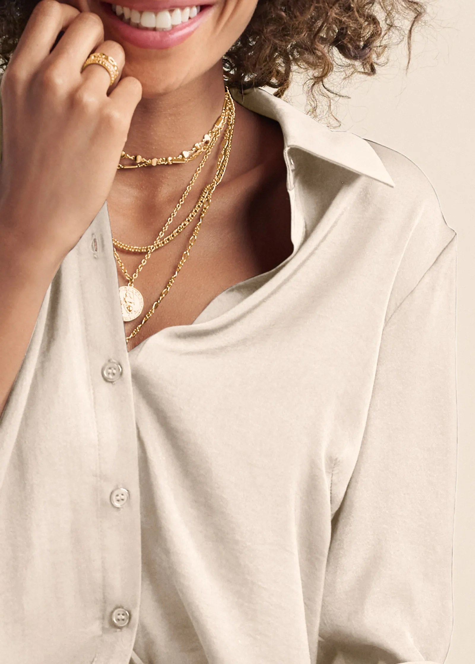 Soft Button-Down Blouse - Off White
