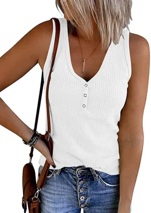 SOLID COLOR V-NECK BREASTED SLIM-FIT KNIT VEST: WHITE