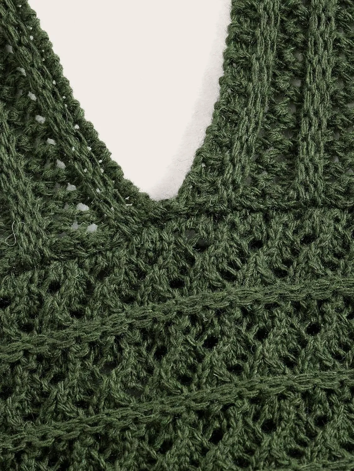 SOLY HUX Womens Crochet Halter Crop Tops Summer Sexy Knitted V Neck Sleeveless Camisole Y2K Top